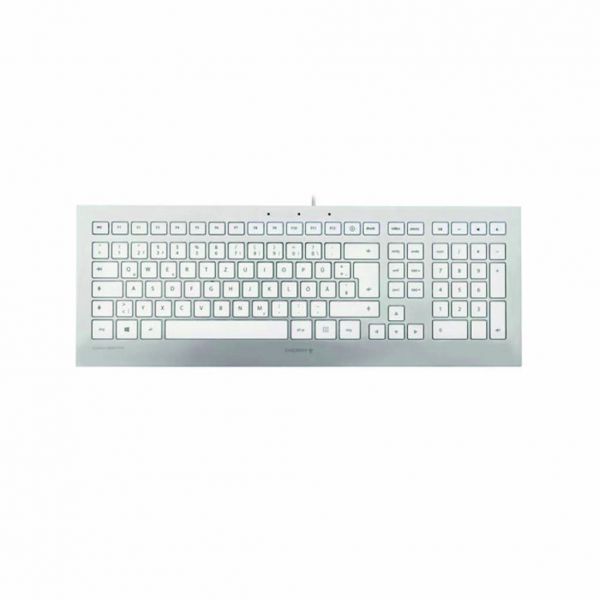Cherry Tastatur STRAIT, silber/weiss, USB 